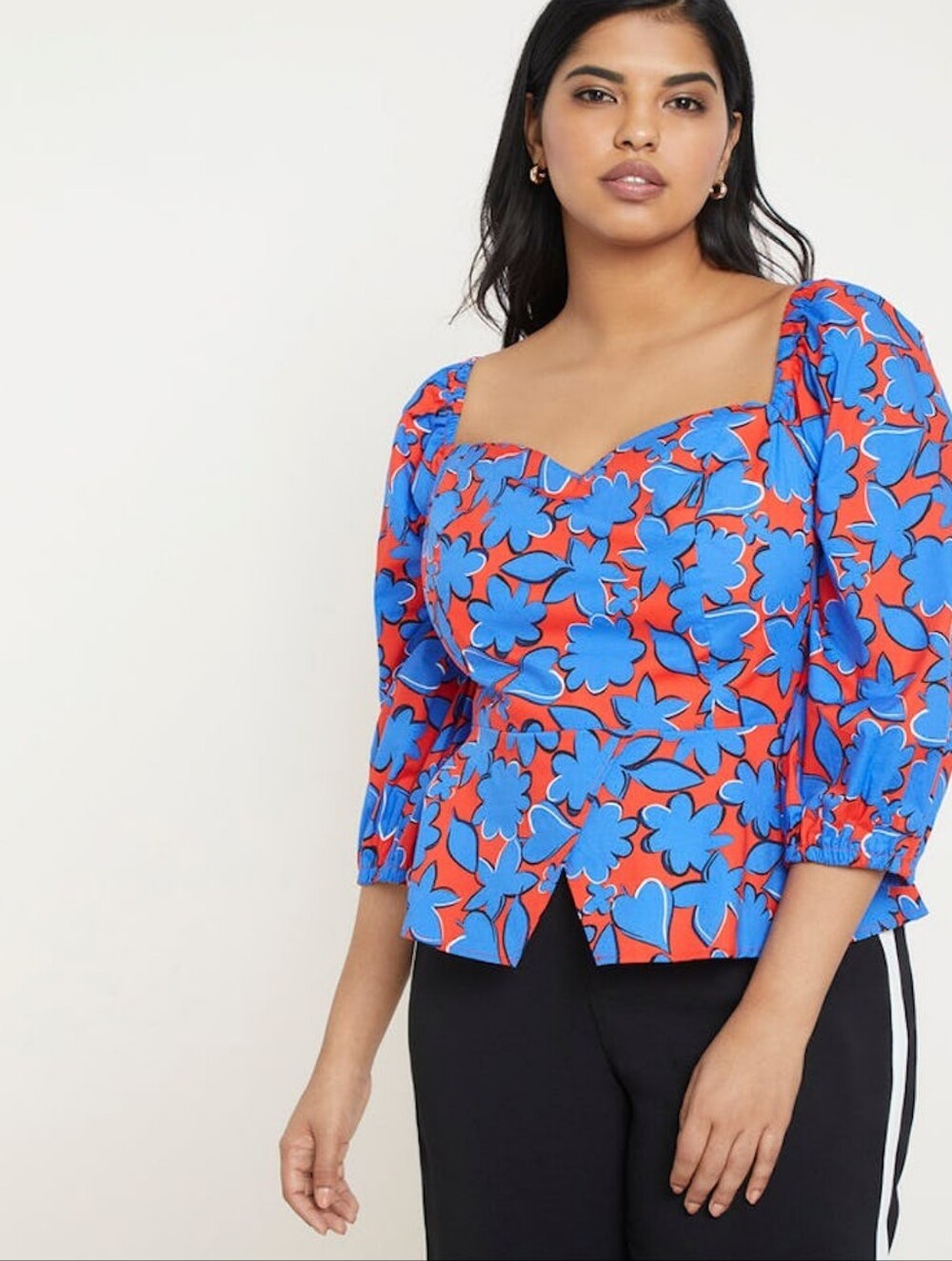 🆕 ELOQUII Peplum Puff Sleeve Blouse | 28 NWT